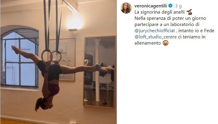 Veronica Gentili mentre si allena 