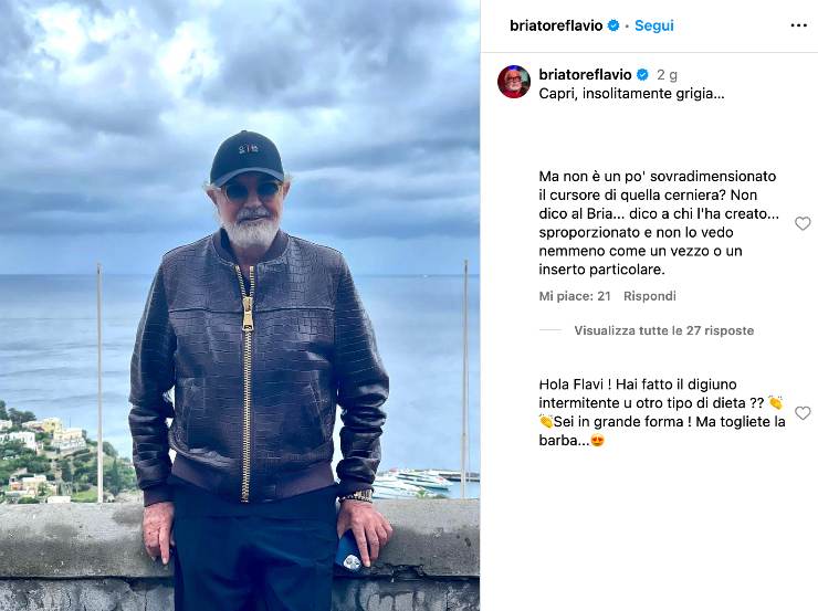 Flavio briatore commenti giacchetto zip 