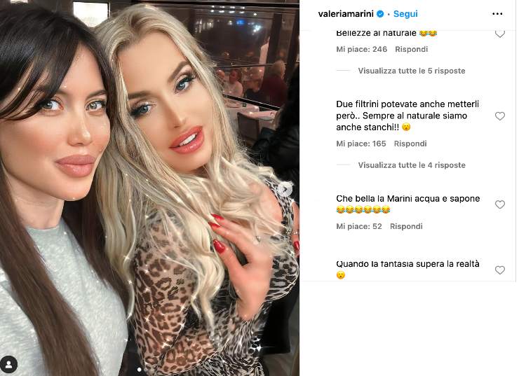 Valeria marini Wanda Nara la foto stupisce tutti