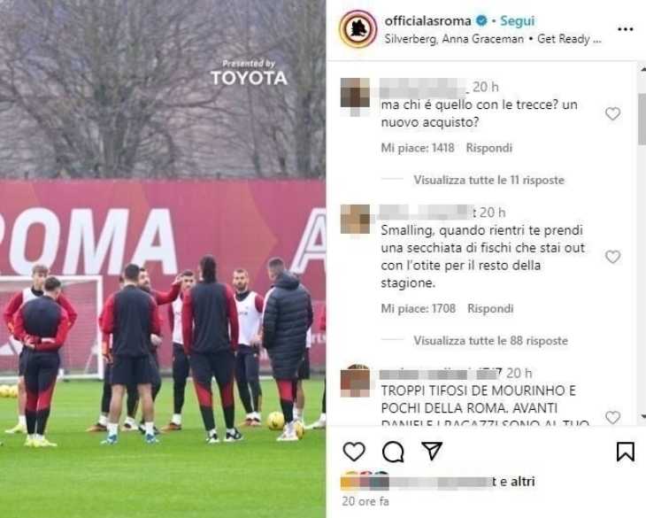 il commento dei tifosi della Roma su Smalling